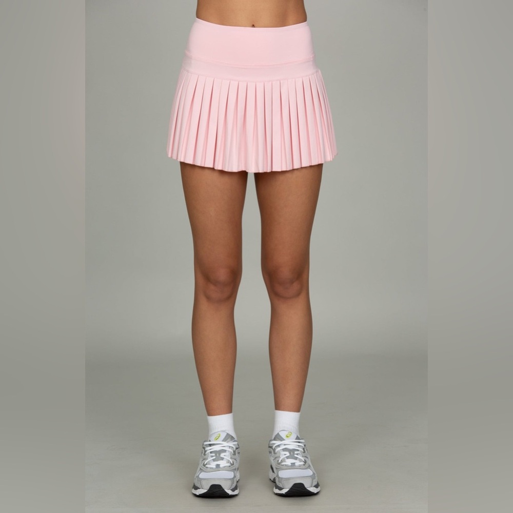 Gold Hinge Pink Pleated Women's Skirt